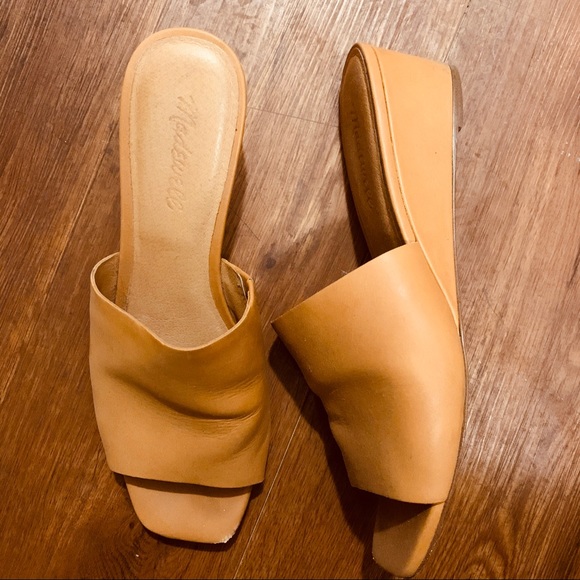 Madewell The Stacey Wedge Slide Sandal In Desert Camel size 7.5 Leather - Picture 8 of 9